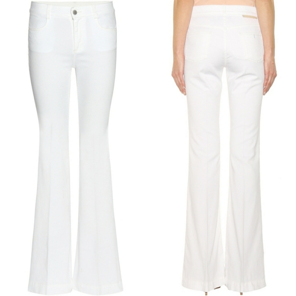 Stella Mccartney White Mid-Rise Flare JeansSZ 29 - Picture 3 of 6